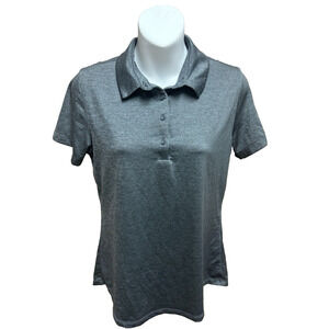 Under Armour Womens Polo Size Medium Heat Gear Short Sleeve Golf Gray Casual Top
